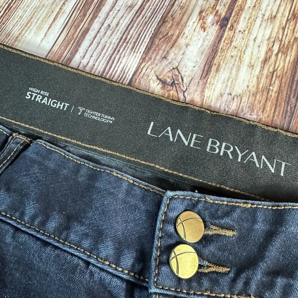 Lane Bryant High Rise Straight Leg Womens Size 22 Blue Jeans Denim Pants 39x32 - Picture 9 of 12